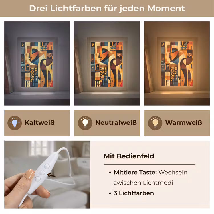 Figuren - Abstract - Symbolen Light Box met kabel (Tafellamp) klein -USP_lichtkleurDE