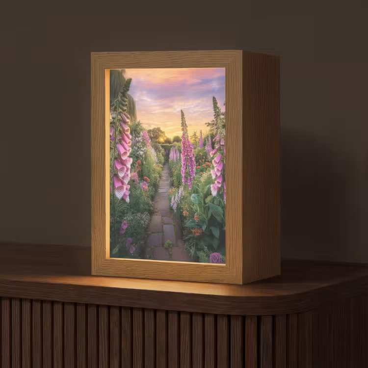 Vingerhoedskruid - Bloemen - Tuin Light Box met kabel (Tafellamp) klein -z3d_website