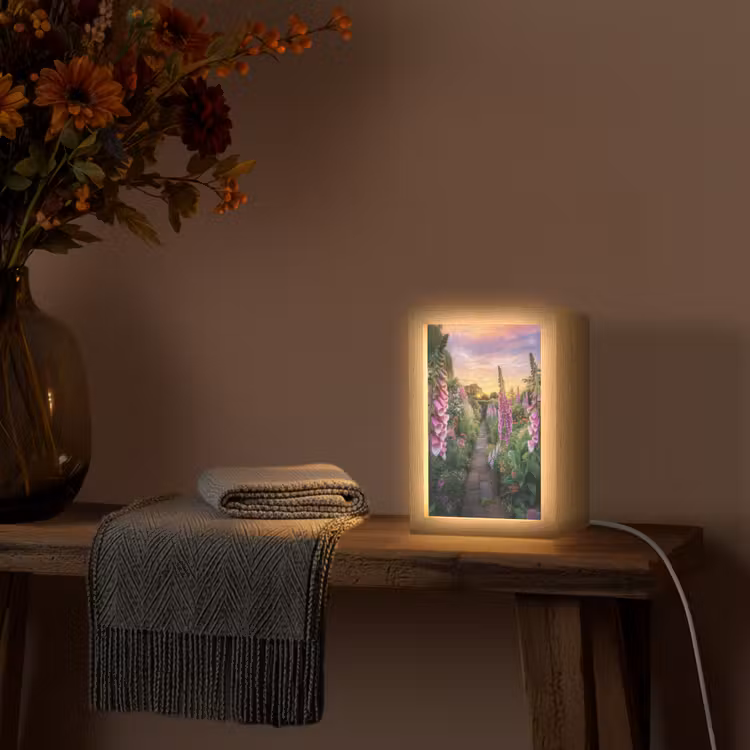 Vingerhoedskruid - Bloemen - Tuin Light Box met kabel (Tafellamp) klein -sfeer4
