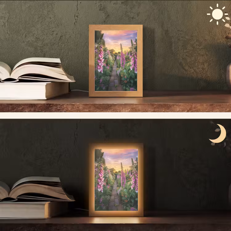 Vingerhoedskruid - Bloemen - Tuin Light Box met kabel (Tafellamp) klein -sfeer3