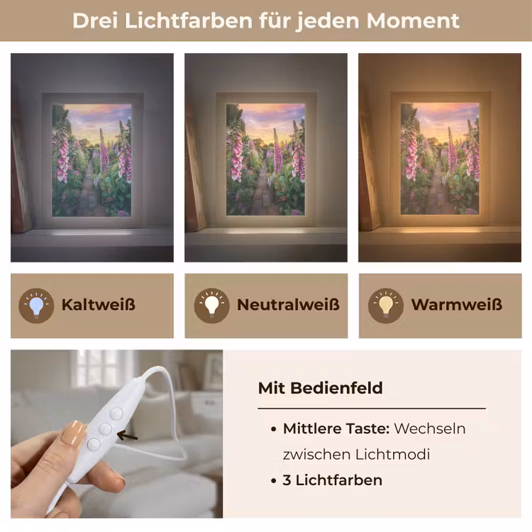 Vingerhoedskruid - Bloemen - Tuin Light Box met kabel (Tafellamp) klein -USP_lichtkleurDE