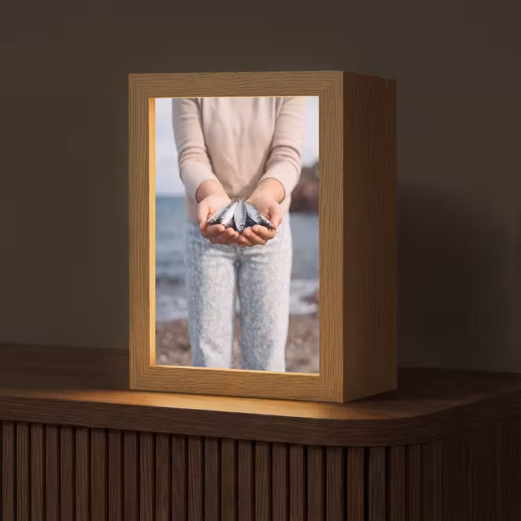 Tischlampe - Fisch – Hände – Natur - Vis - Handen - Natuur Light Box met kabel (Tafellamp) klein