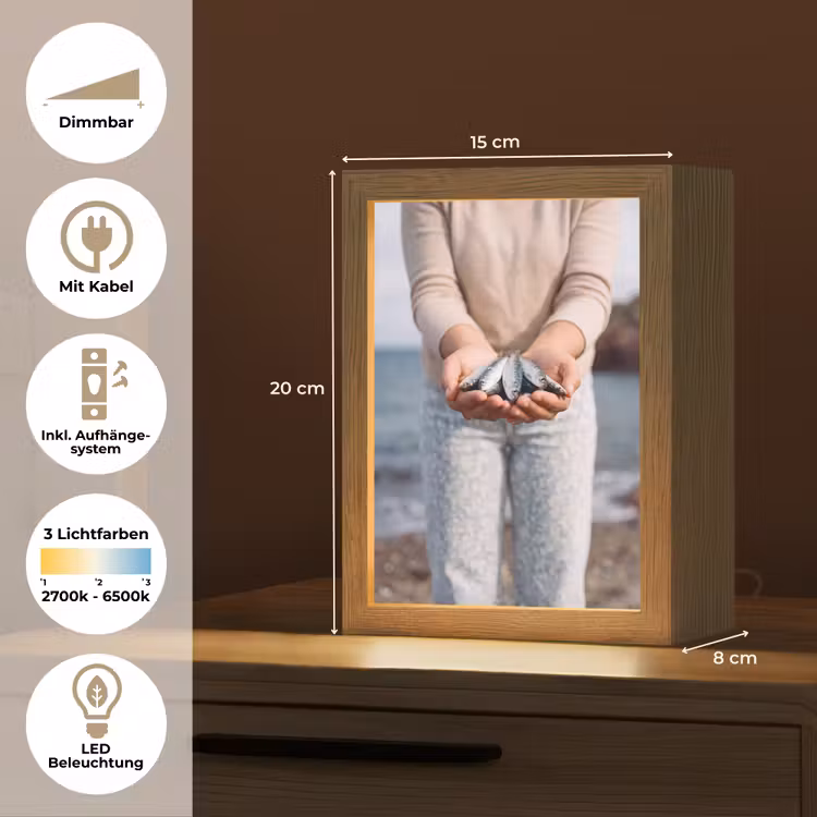 Tischlampe - Fisch – Hände – Natur - Vis - Handen - Natuur Light Box met kabel (Tafellamp) klein