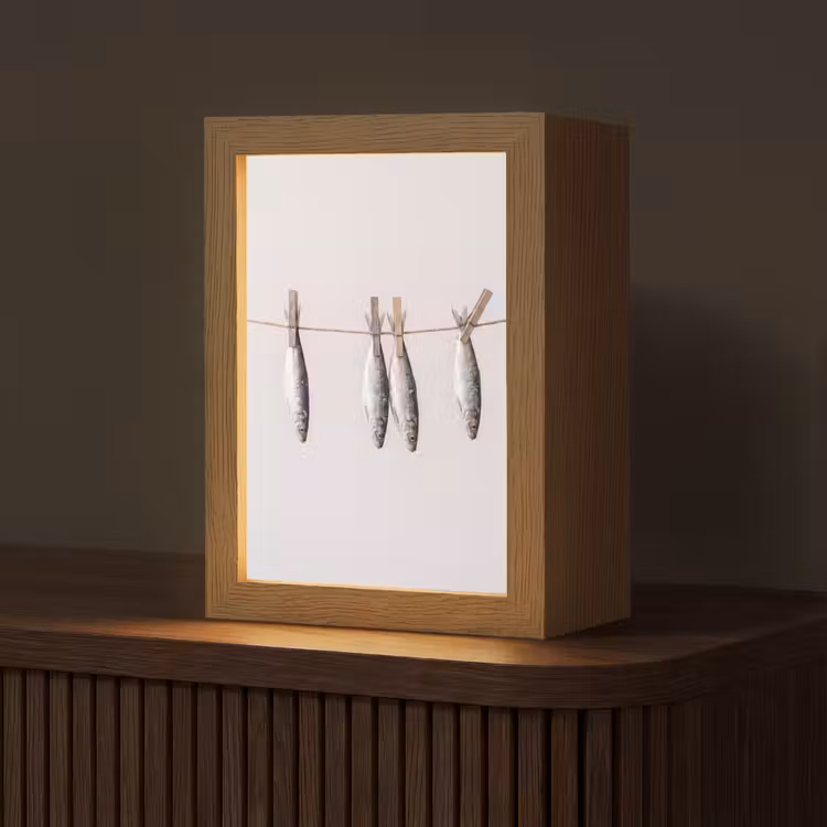 Tischlampe - Fisch – Hängend – Essen - Vis - Hangend - Eten Light Box met kabel (Tafellamp) klein