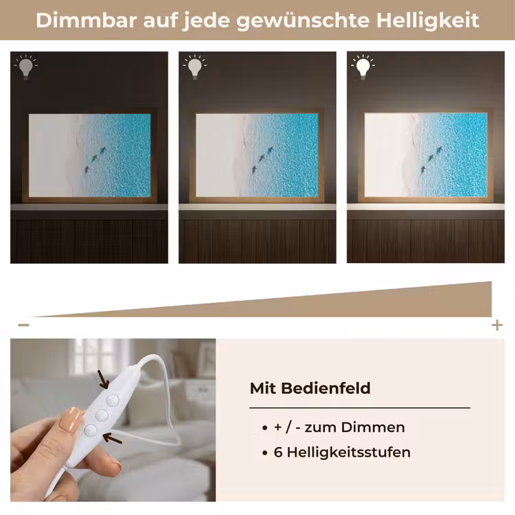 Vis - Oceaan - Strand - Turquoise - Natuur Light Box met kabel (Tafellamp) klein -USP_dimbaarDE