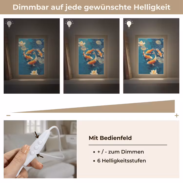 Vissen - Waterlelies - Oranje - Water Light Box met kabel (Tafellamp) klein -USP_dimbaarDE