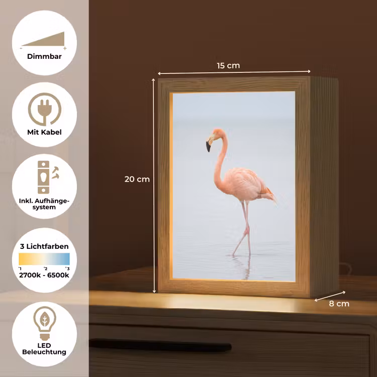 Flamingo - Zee - Roze Light Box met kabel (Tafellamp) klein -USP_DE