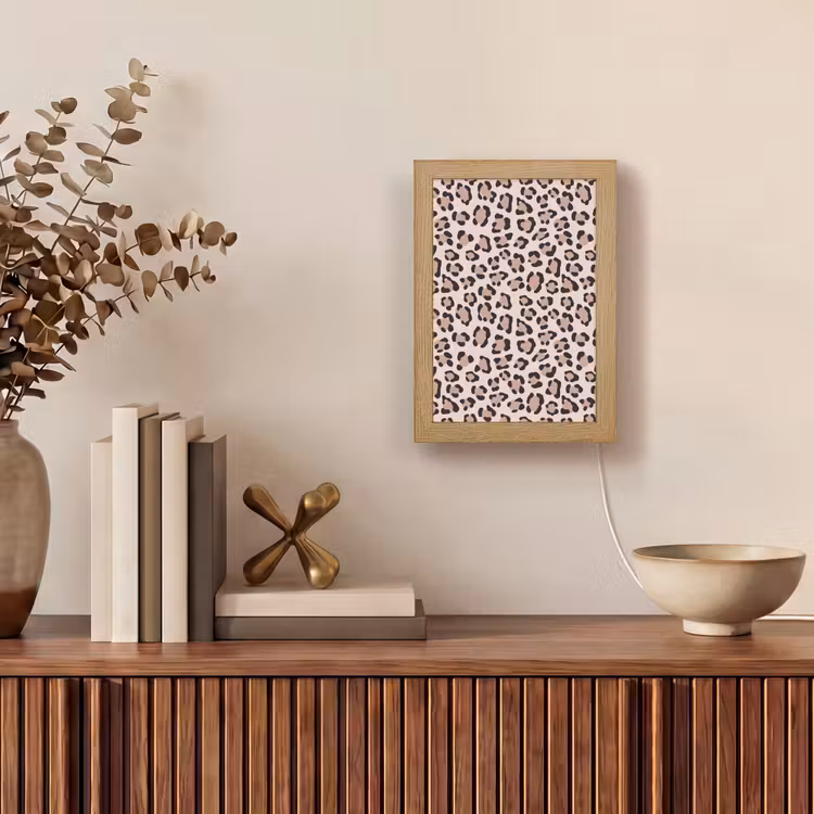 Vlekken - Beige - Luipaard Light Box met kabel (Tafellamp) klein 925 -sfeer2