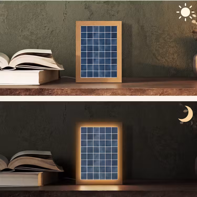 Tegel - Modern - Blauw Light Box met kabel (Tafellamp) klein 925 -sfeer3