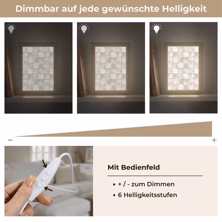 Tegel - Patroon - Verweerd Light Box met kabel (Tafellamp) klein 925 -USP_dimbaarDE