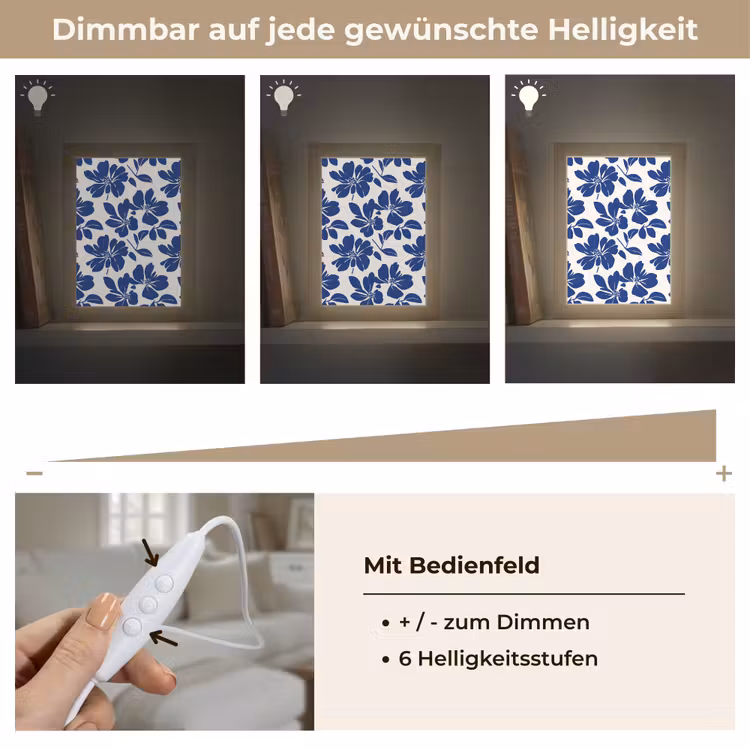 Floraal - Modern - Blauw Light Box met kabel (Tafellamp) klein 925 -USP_dimbaarDE