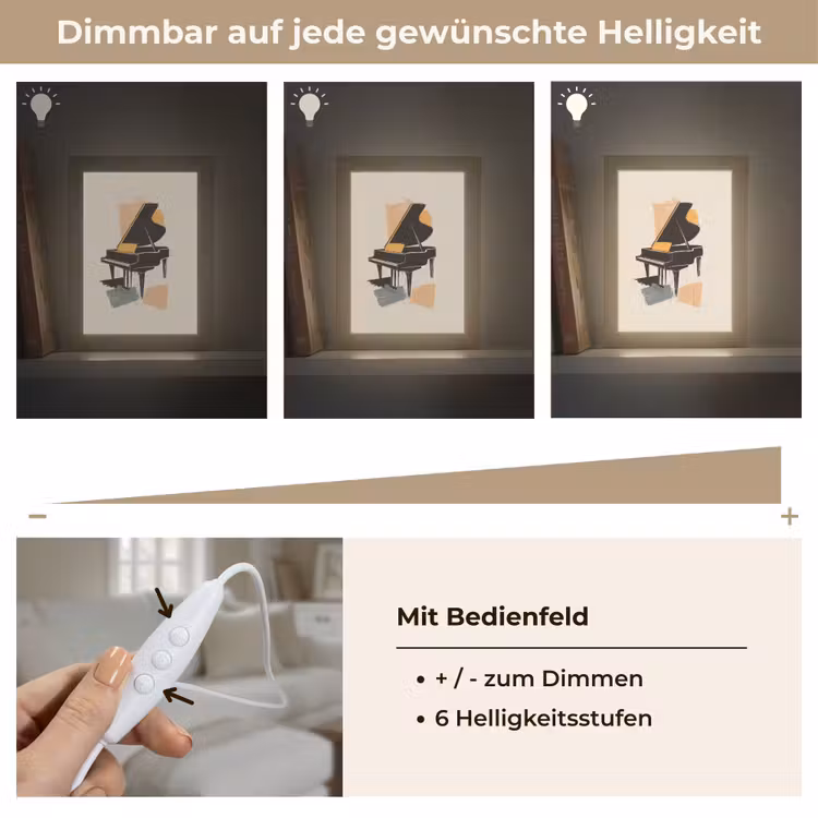 Vleugel - Zwart - Abstract - Illustratie Light Box met kabel (Tafellamp) klein -USP_dimbaarDE