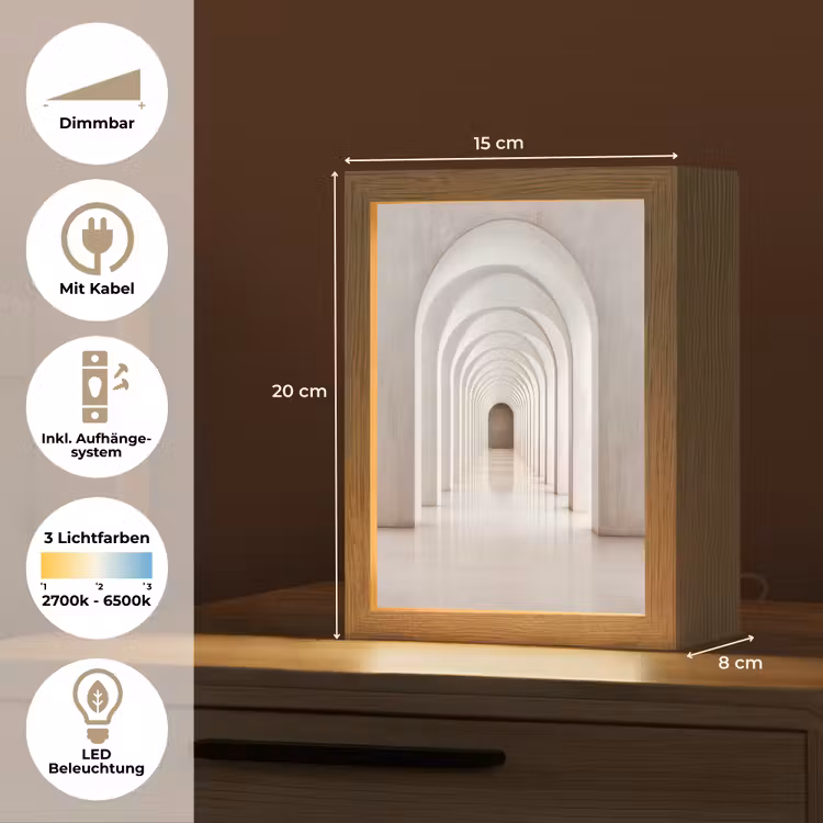 Hal - Bogen - Symmetrisch - Modern Light Box met kabel (Tafellamp) klein -USP_DE