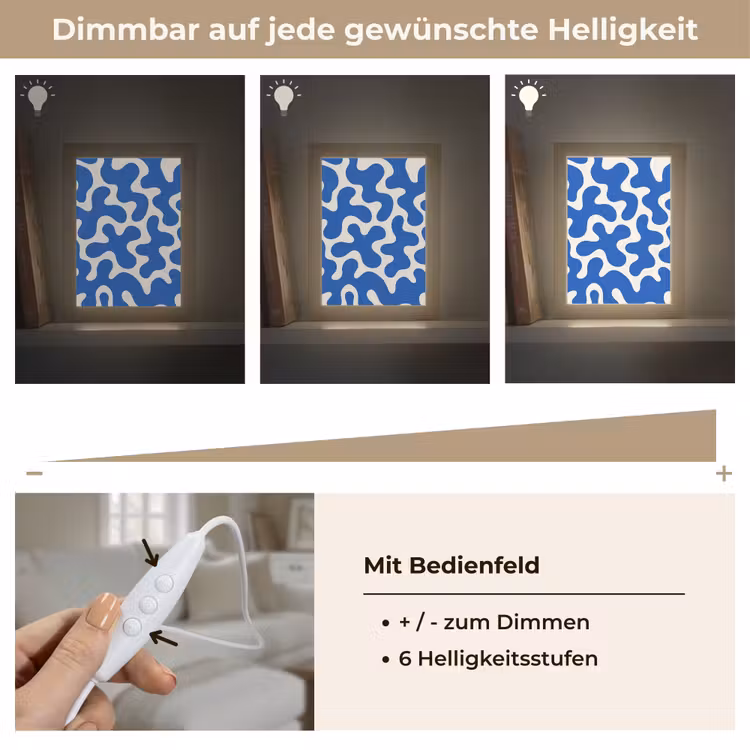 Vormen - Abstract - Blauw - Golven Light Box met kabel (Tafellamp) klein -USP_dimbaarDE