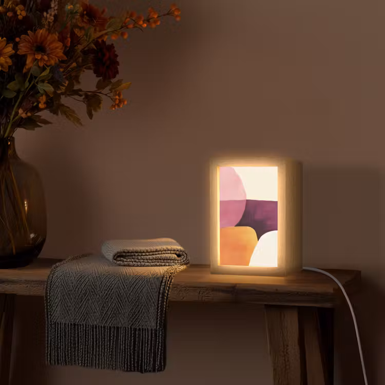 Vormen - Abstract - Kleurrijk Light Box met kabel (Tafellamp) klein -sfeer4