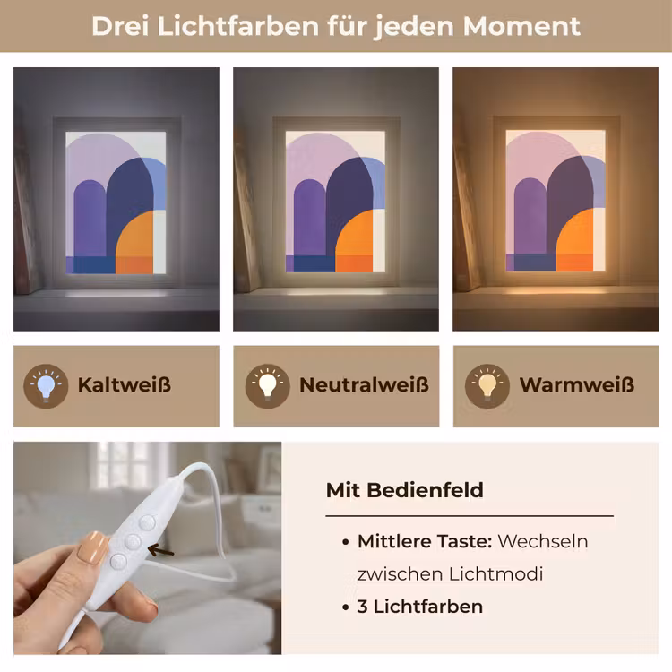 Vormen - Abstract - Grafisch - Oranje Light Box met kabel (Tafellamp) klein -USP_lichtkleurDE