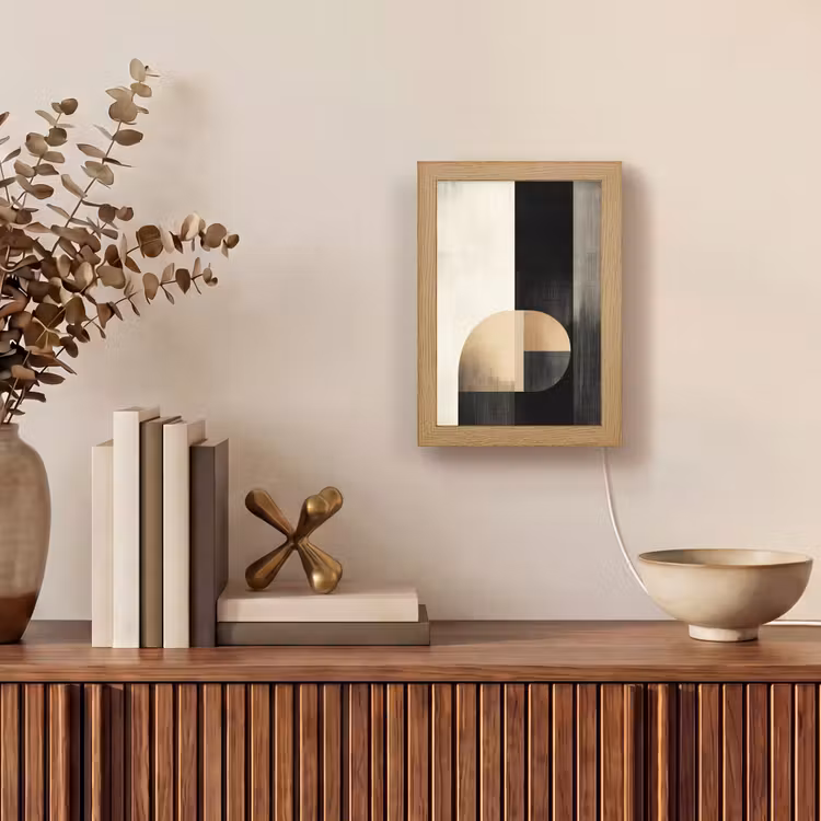 Vormen - Modern - Zwart Light Box met kabel (Tafellamp) klein -sfeer2