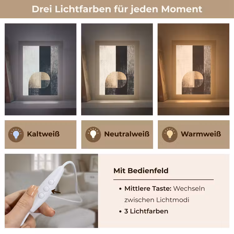 Vormen - Modern - Zwart Light Box met kabel (Tafellamp) klein -USP_lichtkleurDE