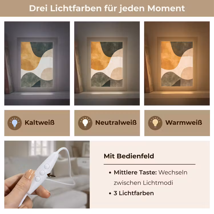 Vormen - Okergeel - Abstract Light Box met kabel (Tafellamp) klein -USP_lichtkleurDE