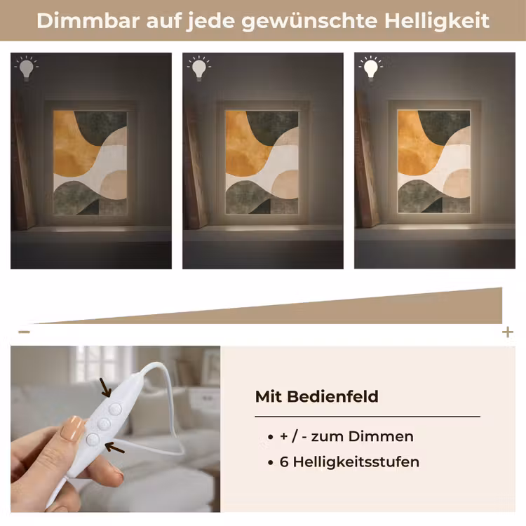 Vormen - Okergeel - Abstract Light Box met kabel (Tafellamp) klein -USP_dimbaarDE