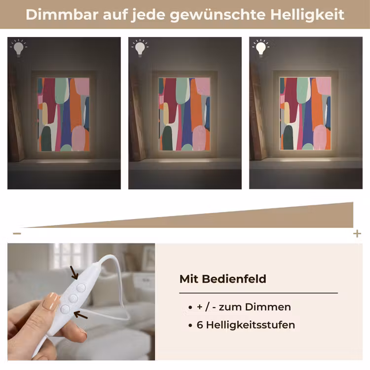 Vormen - Ritmisch - Kleuren - Abstract Light Box met kabel (Tafellamp) klein -USP_dimbaarDE