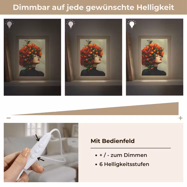 Vrouw - Appels - Rood - Bladeren Light Box met kabel (Tafellamp) klein -USP_dimbaarDE