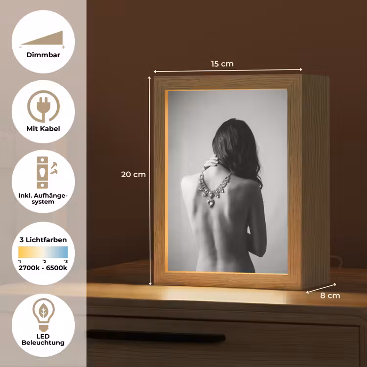Vrouw - Ketting - Fashion - Zwart - Wit Light Box met kabel (Tafellamp) klein -USP_DE