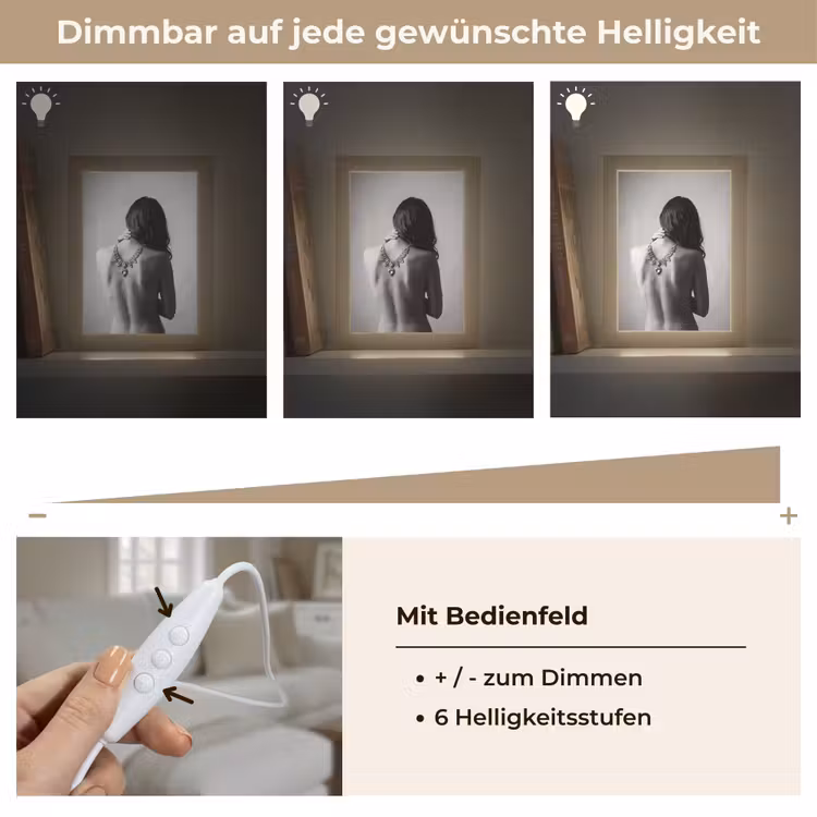 Vrouw - Ketting - Fashion - Zwart - Wit Light Box met kabel (Tafellamp) klein -USP_dimbaarDE