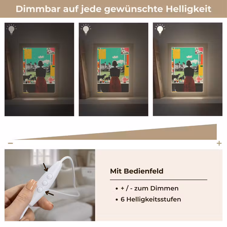Vrouw - Keuken - Katten - Doorkijk Light Box met kabel (Tafellamp) klein -USP_dimbaarDE