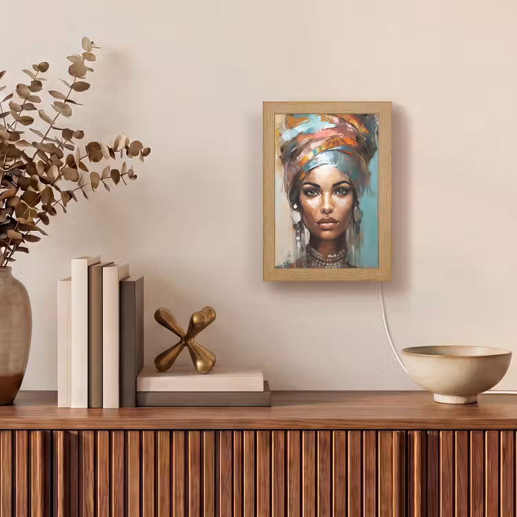 Vrouw - Kunst - Sieraden - Portret Light Box met kabel (Tafellamp) klein -sfeer2