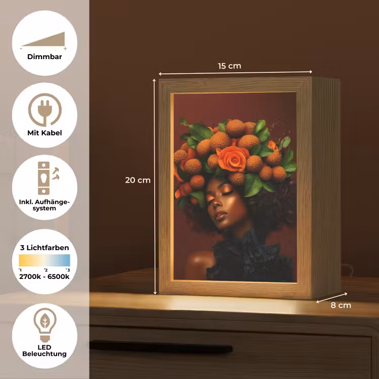 Vrouw - lychee - exotisch Light Box met kabel (Tafellamp) klein -USP_DE