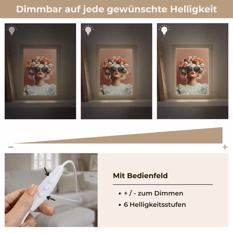 Vrouw - Macarons - Bril Light Box met kabel (Tafellamp) klein -USP_dimbaarDE