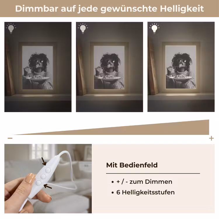 Vrouw - Pasta - Zwart - Wit Light Box met kabel (Tafellamp) klein -USP_dimbaarDE