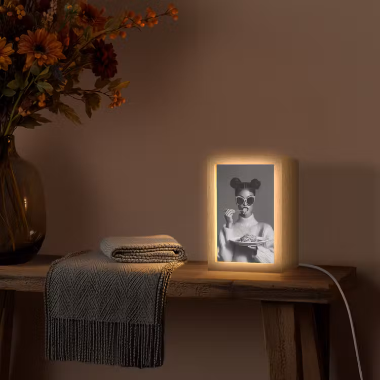 Vrouw - Pasta - Zonnebril Light Box met kabel (Tafellamp) klein -sfeer4