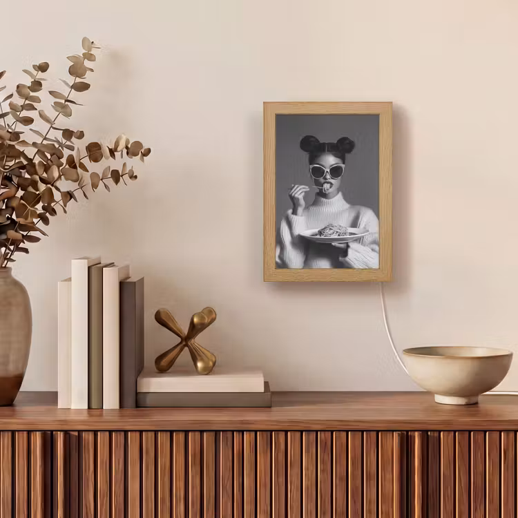 Vrouw - Pasta - Zonnebril Light Box met kabel (Tafellamp) klein -sfeer2