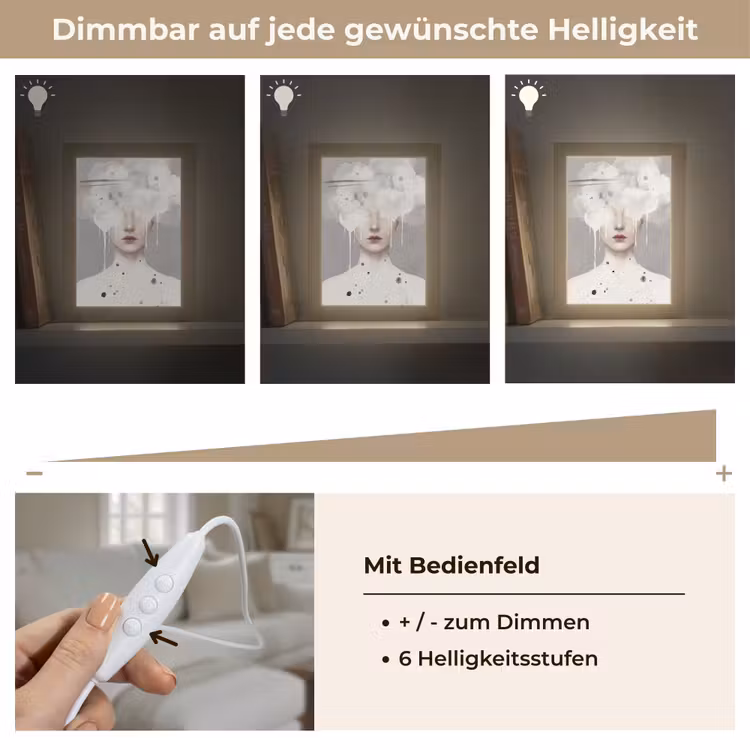 Vrouw - Wolk - Grijs Light Box met kabel (Tafellamp) klein -USP_dimbaarDE
