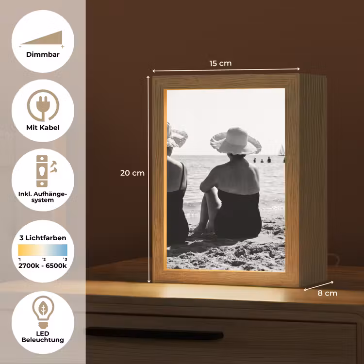 Vrouwen - Zonnehoed - Strand - Zwart - Wit Light Box met kabel (Tafellamp) klein -USP_DE