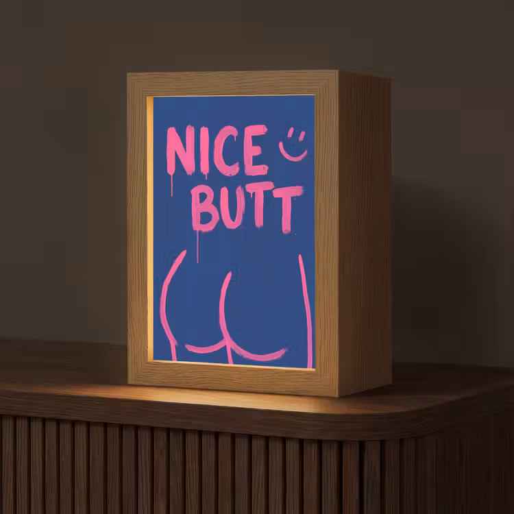 Brutaal - Grappig - Blauw Light Box met kabel (Tafellamp) klein -z3d_website