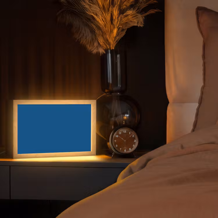 Free - Groove - Blauw Light Box met kabel (Tafellamp) klein 924 -sfeer1