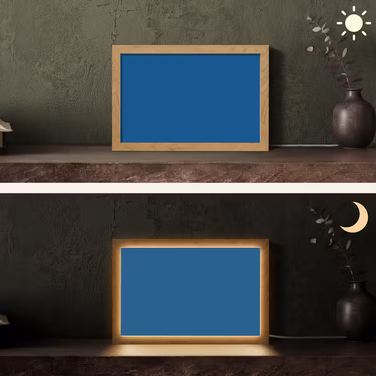 Free - Groove - Blauw Light Box met kabel (Tafellamp) klein 924 -sfeer3