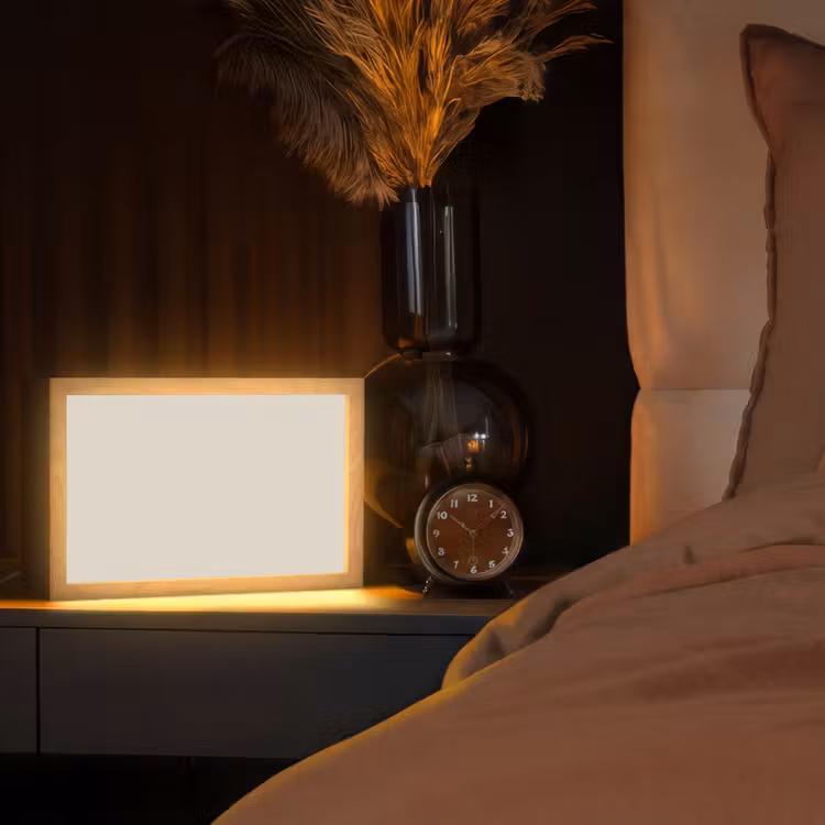 Fresh - Linen - Nude Light Box met kabel (Tafellamp) klein 924 -sfeer1