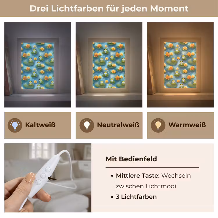 Kikker - Lelies - Groen Light Box met kabel (Tafellamp) klein 925 -USP_lichtkleurDE