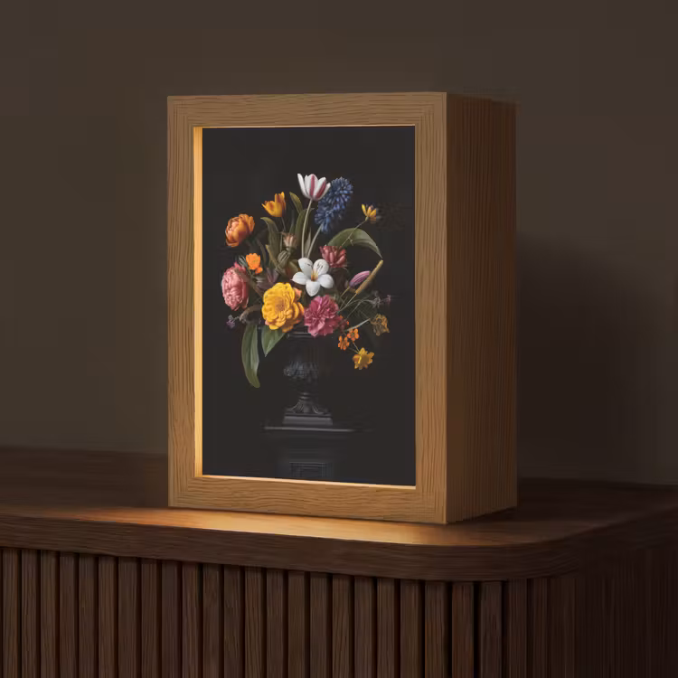 Lente - Bloemen - Klassiek - Vaas Light Box met kabel (Tafellamp) klein -z3d_website