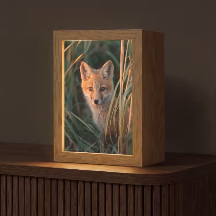 Vos - Oranje - Gras Light Box met kabel (Tafellamp) klein -z3d_website