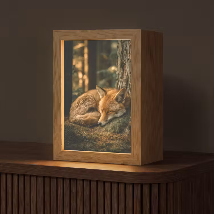 Vos - Bos - Slapen Light Box met kabel (Tafellamp) klein -z3d_website