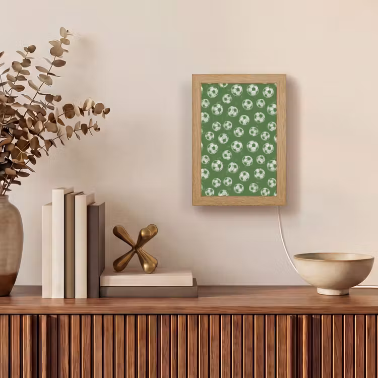 Voetbal - Sport - Groen Light Box met kabel (Tafellamp) klein 925 -sfeer2