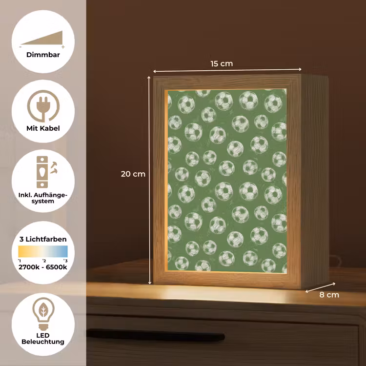 Voetbal - Sport - Groen Light Box met kabel (Tafellamp) klein 925 -USP_DE