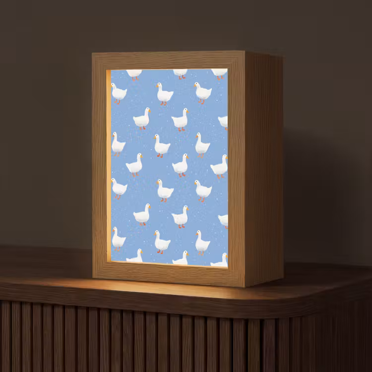 Ganzen - Elegant - Blauw Light Box met kabel (Tafellamp) klein 925 -z3d_website