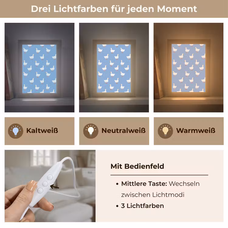 Ganzen - Elegant - Blauw Light Box met kabel (Tafellamp) klein 925 -USP_lichtkleurDE