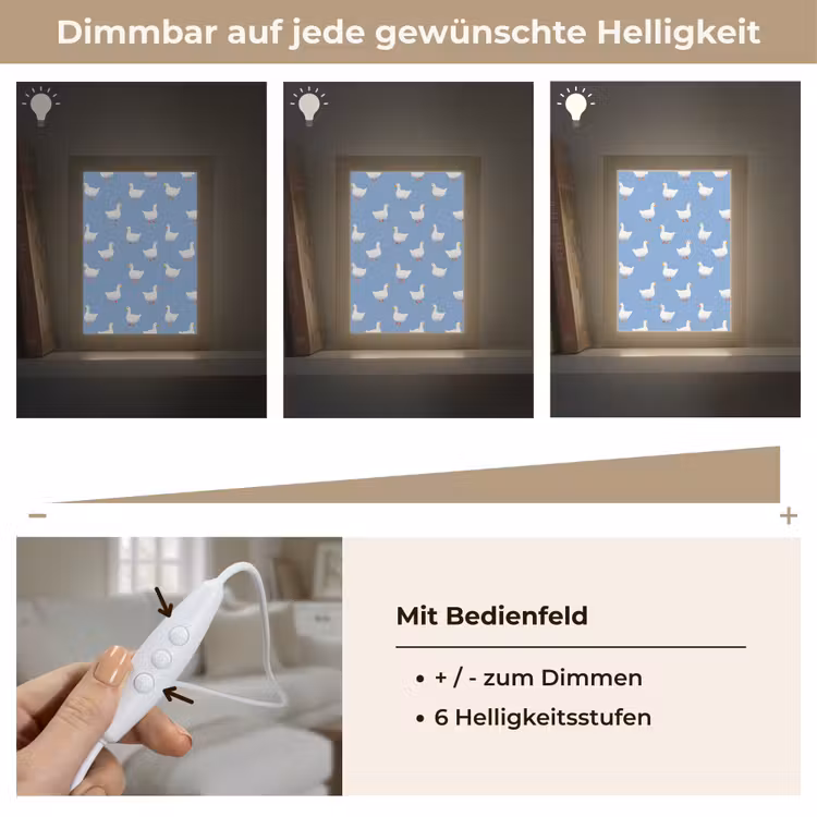 Ganzen - Elegant - Blauw Light Box met kabel (Tafellamp) klein 925 -USP_dimbaarDE